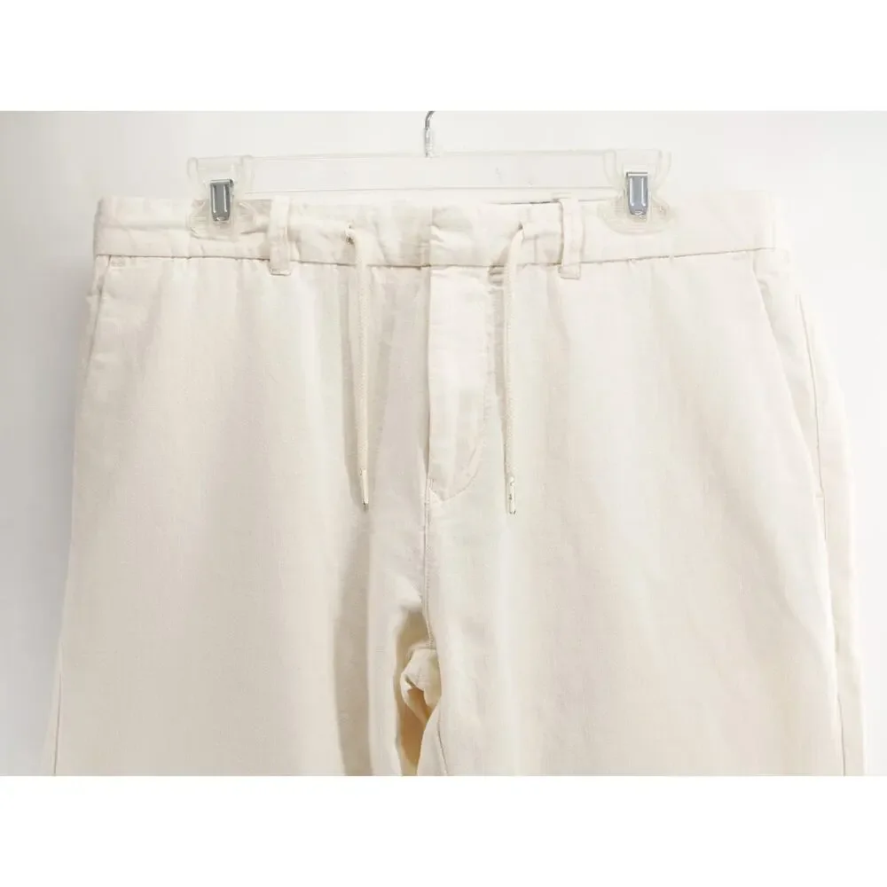Scotch & Soda Warren Linen Cotton Drawstring Pants Mens 34x32 Off White Ivory